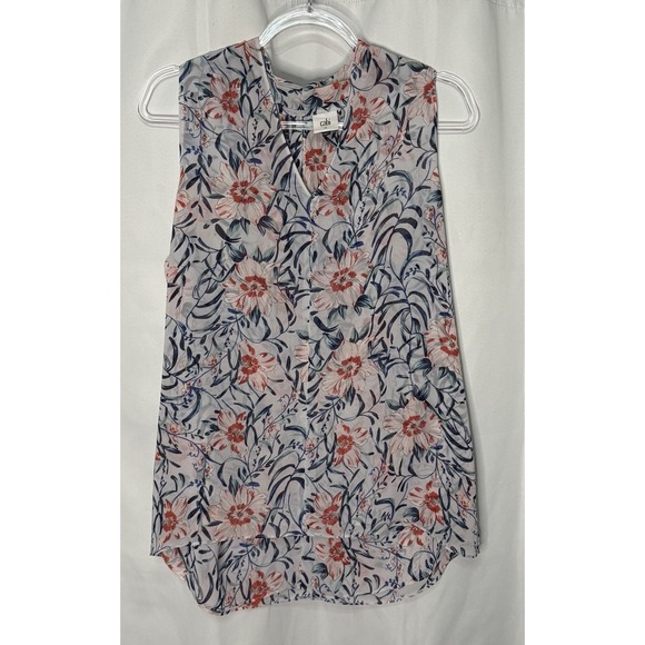 CABI Winding Floral Sleeveless V-Neck Stem Blouse 5537 Size Medium - Picture 1 of 8